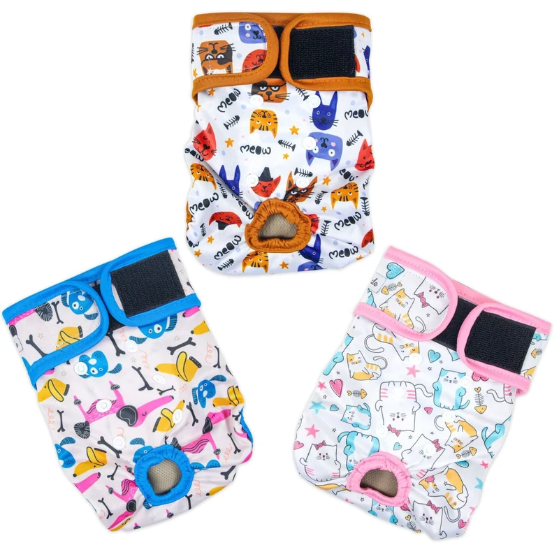 Cartoon-Physiological-Pants-Dog-Menstruating-Panties-Pet-Washable-Dog-Convenient-Diapers Cartoon Physiological Pants Dog Menstruating Panties Pet Washable Dog Convenient Diapers