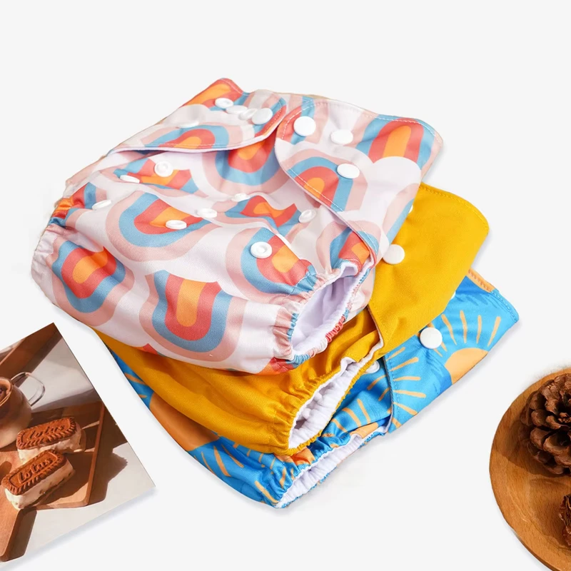 Cloth-Diapers-for-Baby-Soft-Breathable-with-Leak-Guard-Reusable-Printed-Feature-Comfortable-Absorption Cloth Diapers for Baby Soft Breathable with Leak Guard Reusable Printed Feature Comfortable Absorption