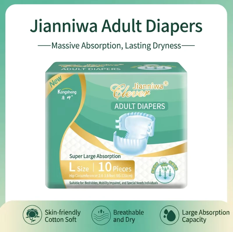 Disposable-Adult-Diapers-Large-Absorption-Capacity-3D-Leak-Prevention-Non-Woven-Soft-Breathable-All-Night-Comfortable Disposable Adult Diapers Large Absorption Capacity 3D Leak Prevention Non Woven Soft Breathable All Night Comfortable