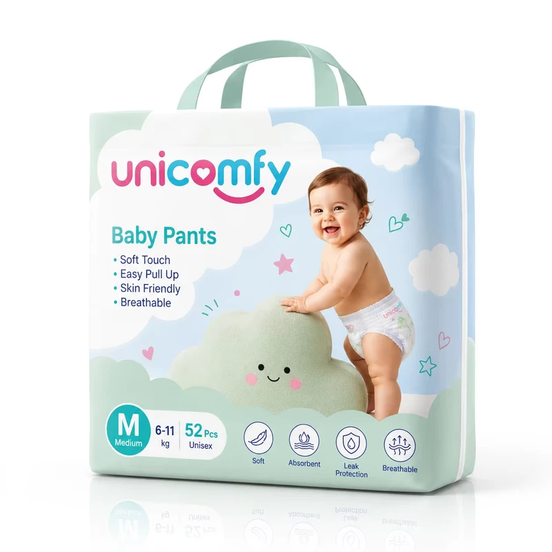 Disposable-Baby-Pull-Up-Pants-Diapers-with-3D-Leak-Prevention-and-Soft-Breathable-Non-Woven-Fabric-for-Babies Disposable Baby Pull Up Pants Diapers with 3D Leak Prevention and Soft Breathable Non Woven Fabric for Babies