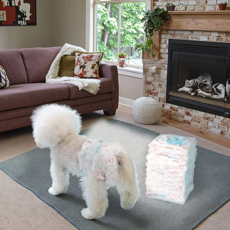 Disposable-Pet-Diapers-for-Female-Dogs-Pant-Type-Training-Made-of-Paper-PE-SAP-Material Disposable Pet Diapers for Female Dogs Pant Type Training Made of Paper PE SAP Material
