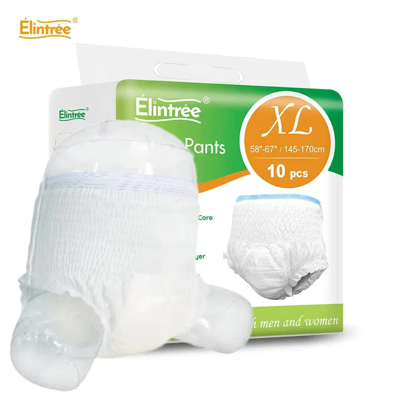 Elintree-Printed-Adult-Pull-up-Diapers-Pants-Disposable-with-Dry-Surface-Absorption-and-3D-Leak-Prevention-Fluff-Pulp-Material Elintree Printed Adult Pull up Diapers Pants Disposable with Dry Surface Absorption and 3D Leak Prevention Fluff Pulp Material