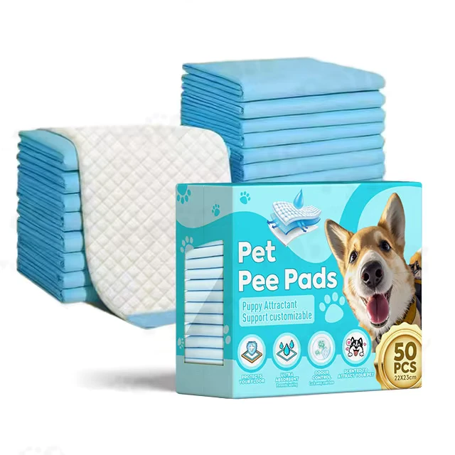 Factory-Direct-Biodegradable-Leakproof-Quick-Dry-Super-Absorbent-Impervious-Puppy-Potty-Training-Dog-Pee-Pad Factory Direct Biodegradable Leakproof Quick Dry Super Absorbent Impervious Puppy Potty Training Dog Pee Pad