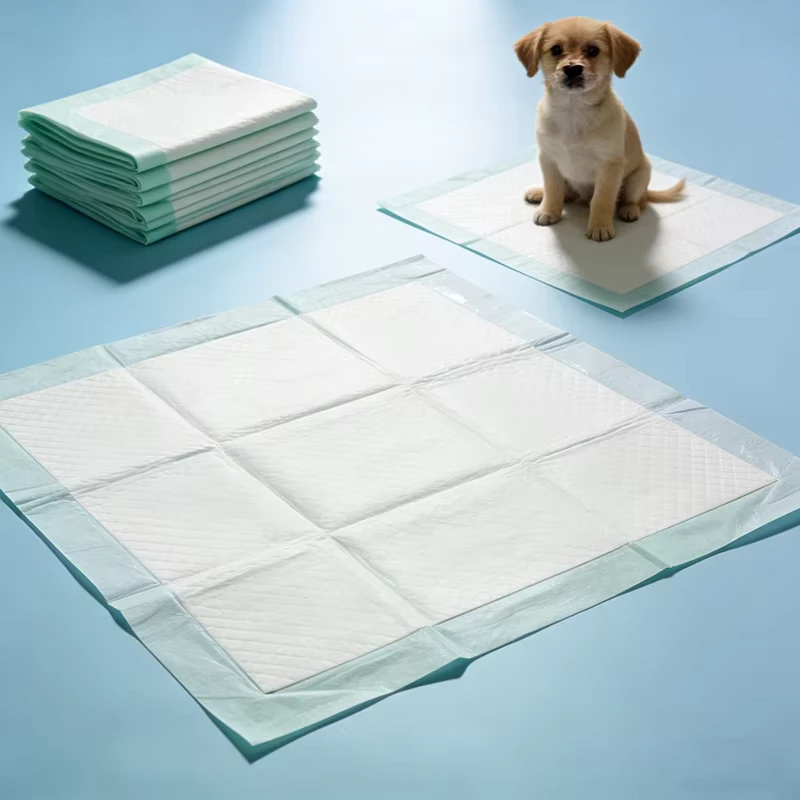 Factory-Hygienic-Pet-Absorbent-Diaper-Pad-Disposable-Puppy-Dog-Training-Pet-Pee-Pad-for-Dog-Custom-Size-2 Factory Hygienic Pet Absorbent Diaper Pad Disposable Puppy Dog Training Pet Pee Pad for Dog Custom Size 2