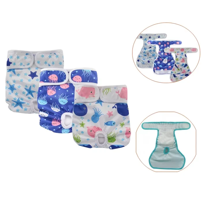 Fast-Absorbing-Customized-Pattern-Printing-Logo-Machine-Washabe-Dog-Cat-Waterproof-Padded-Female-Pet-Reusable-Diaper-for-Dog-2 Fast Absorbing Customized Pattern Printing Logo Machine Washabe Dog Cat Waterproof Padded Female Pet Reusable Diaper for Dog 2