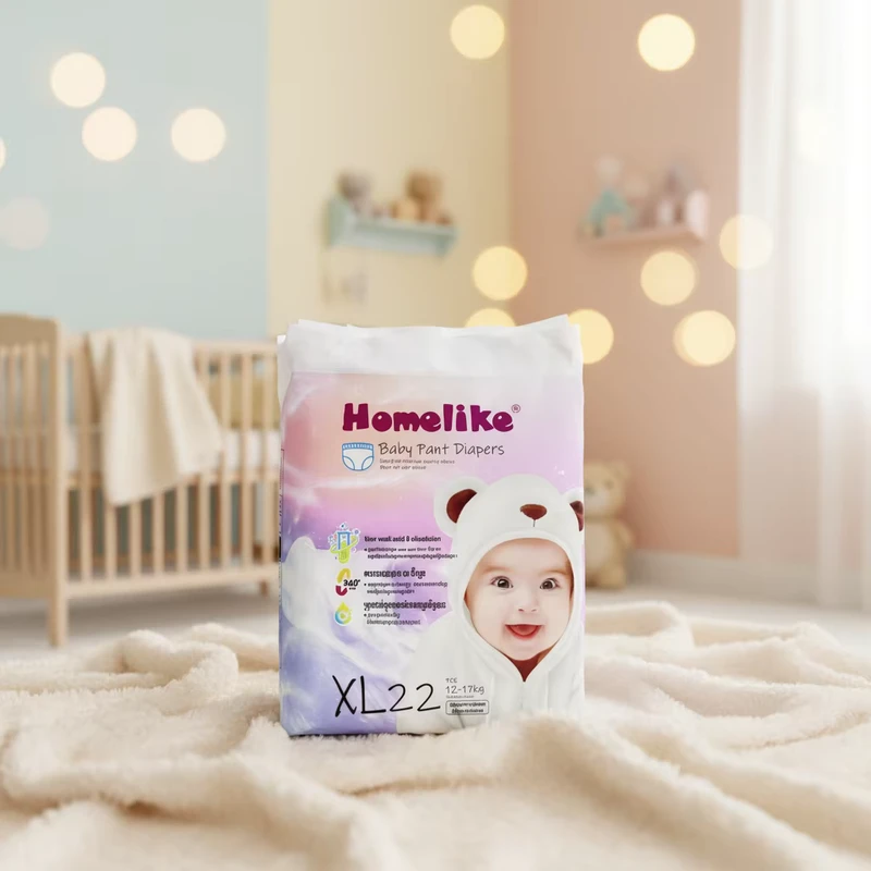 High-Absorbent-Core-Disposable-Baby-Diapers-HomeLike-Brand High Absorbent Core Disposable Baby Diapers HomeLike Brand