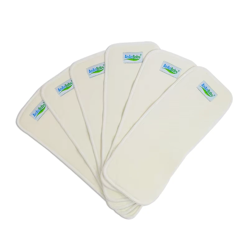 High-Quality-Washable-Baby-Cloth-4-Layer-Hemp-Cotton-Diapers-Insert High Quality Washable Baby Cloth 4 Layer Hemp Cotton Diapers Insert
