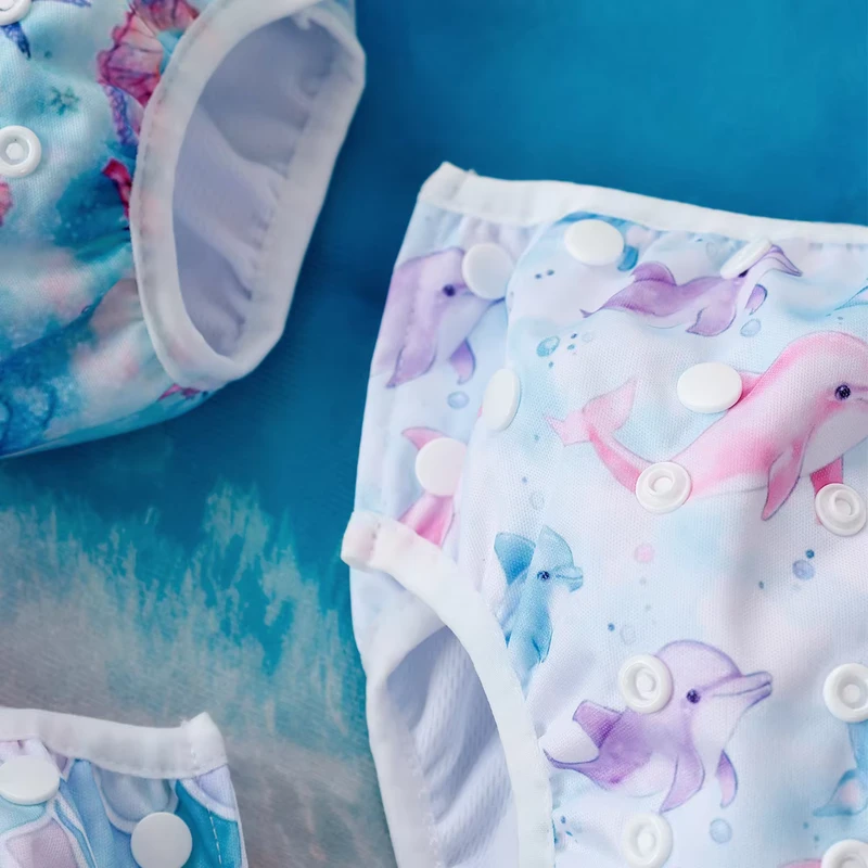 One-Size-Reusable-Swimming-Diaper-Waterproof-PUL-Printed-Cloth-Diaper-Baby-Swimming-Pants One Size Reusable Swimming Diaper Waterproof PUL Printed Cloth Diaper Baby Swimming Pants