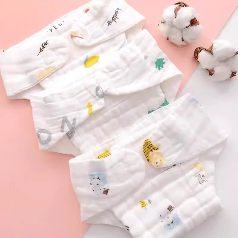 Reusable-Cloth-Diaper-Baby-Washable-Cotton-Training-Pants-Breathable-Three-Layer-Adjustable-Diaper Reusable Cloth Diaper Baby Washable Cotton Training Pants Breathable Three Layer Adjustable Diaper