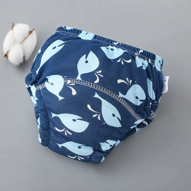 Reusable-Organic-Cotton-Infant-Diaper-with-Cute-Printed-Pattern Reusable Organic Cotton Infant Diaper with Cute Printed Pattern