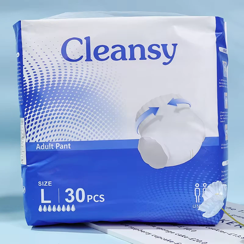 Super-Absorbent-Polymer-Disposable-Pull-up-Pant-Home-Use-Ultra-thick-Adult-Diaper-With-Breathable-Feature-Unisex-Made-Fluff-Pulp Super Absorbent Polymer Disposable Pull up Pant Home Use Ultra thick Adult Diaper With Breathable Feature Unisex Made Fluff Pulp