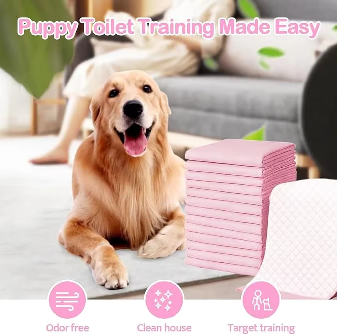 Super-Soft-Printing-Customization-Four-Corner-Fixing-Heavy-Absorbent-Puppy-Training-Pads-Pet-Training-Pad-for-Pet-Protection-Mat Super Soft Printing Customization Four Corner Fixing Heavy Absorbent Puppy Training Pads Pet Training Pad for Pet Protection Mat