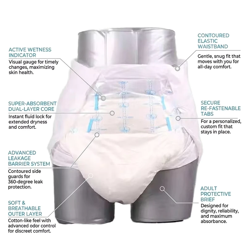 Unisex-Adult-Disposable-Printed-Pull-up-Diapers-Fluff-Pulp-3D-Leakproof-Overnight-Incontinence-Pants-Soft-Breathable Unisex Adult Disposable Printed Pull up Diapers Fluff Pulp 3D Leakproof Overnight Incontinence Pants Soft Breathable