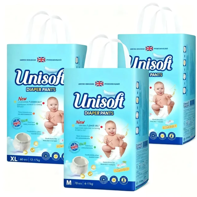 Unisoft-Custom-a-Grade-Baby-Diaper-Pants-Oem-Brand-Softcare-Baby-Diaper-Factory-Super-Absorbent-Ultra-Thin-Baby-Pull-up-Diaper Unisoft Custom a Grade Baby Diaper Pants Oem Brand Softcare Baby Diaper Factory Super Absorbent Ultra Thin Baby Pull up Diaper